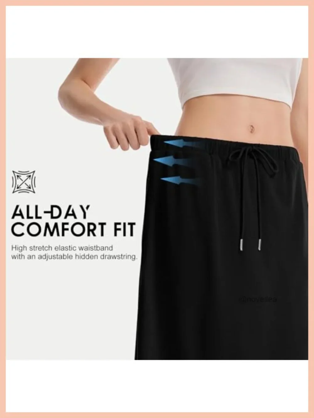 Women's High Waisted Midi Skort with Pockets, Built-in Shorts, Athletic Travel